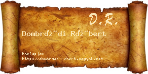 Dombrádi Róbert névjegykártya