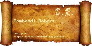 Dombrádi Róbert névjegykártya
